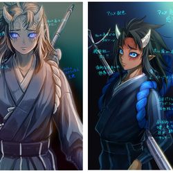 This is a pixiv picture whose title is キメツ落書.