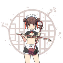 This is a pixiv picture whose title is 二胡メイド.
