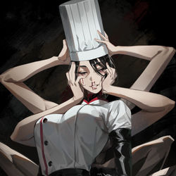 This is a pixiv picture whose title is 落下の悪魔.