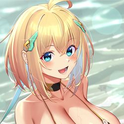 This is a pixiv picture whose title is 金ビキニ.