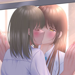 This is a pixiv picture whose title is 初めてはガラス越しで…。.