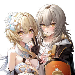 This is a pixiv picture whose title is 主人公たち!.