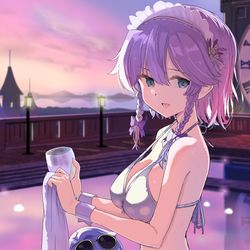 This is a pixiv picture whose title is ナイトプール咲夜さん.