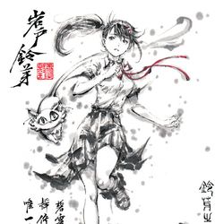 This is a pixiv picture whose title is 【極道畫師】岩戸鈴芽.