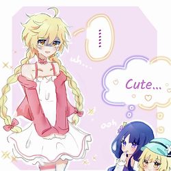 This is a pixiv picture whose title is 原神 (AU) - Crossdressing.