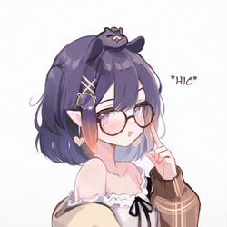 This is a pixiv picture whose title is Ina in Amelia's outfit.