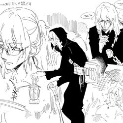 This is a pixiv picture whose title is 世界樹の白カスメおじさんが大好きですという絵.