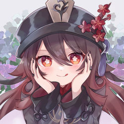 This is a pixiv picture whose title is 胡桃Q版フィギュア.