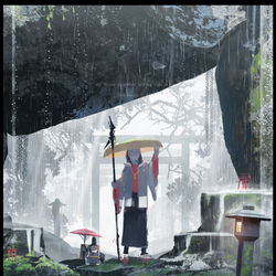 This is a pixiv picture whose title is 雨の森.
