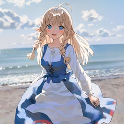 This is a pixiv picture whose title is At the beach.
