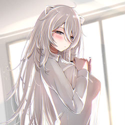 This is a pixiv picture whose title is お着換えししろん.