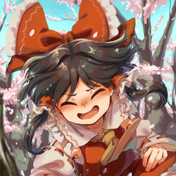 This is a pixiv picture whose title is ご機嫌な巫女さん.