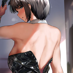 This is a pixiv picture whose title is ファスナーを上げてほしい.