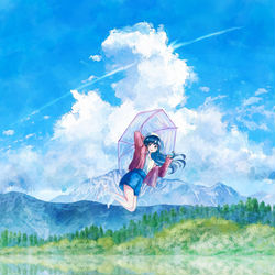 This is a pixiv picture whose title is 鳥取、大山池.