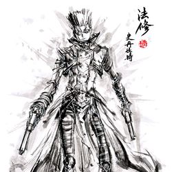 This is a pixiv picture whose title is 【極道畫師】法修·史丹比特（寫意習作）.