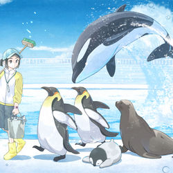 This is a pixiv picture whose title is 水族館に昼がきた.