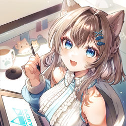 This is a pixiv picture whose title is 🐟🐈.