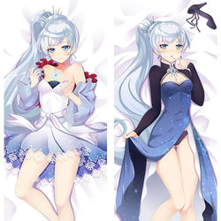 This is a pixiv picture whose title is RWBY ワイス・シュニー Weiss 2WT 抱き枕カバー.