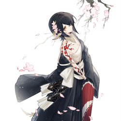 This is a pixiv picture whose title is 夜鹤套.