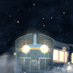 This is a pixiv picture whose title is 銀河鉄道線　特急天の川.