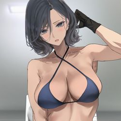 This is a pixiv picture whose title is 「集中して？」.