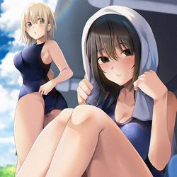 This is a pixiv picture whose title is 「入らなきゃ駄目…？」.