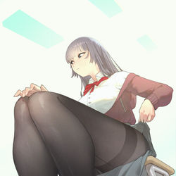 This is a pixiv picture whose title is 黒タイツ.