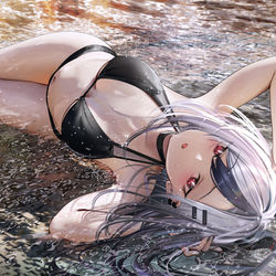 This is a pixiv picture whose title is カヨコ......水着着て.......