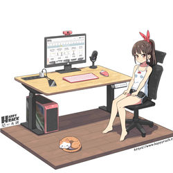 This is a pixiv picture whose title is 開心角鋼 - 升降桌.