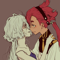 This is a pixiv picture whose title is 再会と決意.