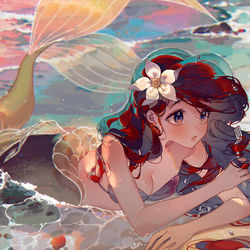 This is a pixiv picture whose title is 人間の世界へ.