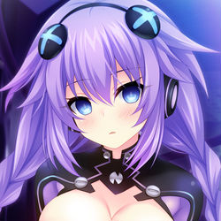This is a pixiv picture whose title is 洗脳パープルハート.