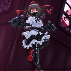 This is a pixiv picture whose title is 【Skeb】ラバー射命丸.