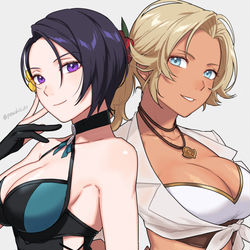 This is a pixiv picture whose title is 水着シャミア&カトリーヌ.