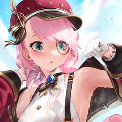This is a pixiv picture whose title is 汗だくシャルロット.