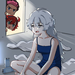 This is a pixiv picture whose title is そのまま引きこもりになったミオリネ.