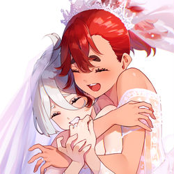 This is a pixiv picture whose title is 二人でとびっきりのドレス着て.