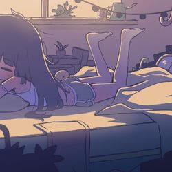 This is a pixiv picture whose title is 寝.