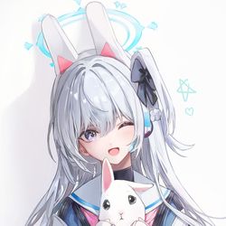 This is a pixiv picture whose title is 2 rabbits.