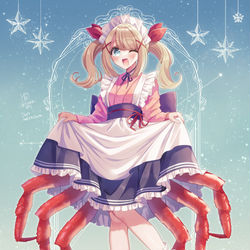 This is a pixiv picture whose title is かに座のメイドさん.