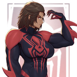 This is a pixiv picture whose title is Spiderwoman 2099- genderbender.