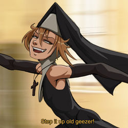 This is a pixiv picture whose title is Sister Theo on the run.