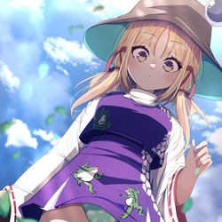 This is a pixiv picture whose title is 諏訪子ちゃんのおパンツ.