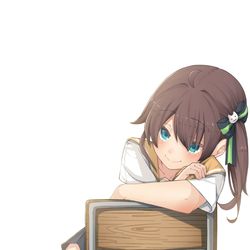 This is a pixiv picture whose title is 前の席の好きな人.
