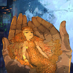 This is a pixiv picture whose title is 人魚だったかもしれない.