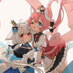 This is a pixiv picture whose title is 桜田シロ ☆ 桜田ハネ.