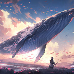 This is a pixiv picture whose title is 鲸.