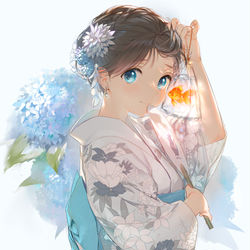 This is a pixiv picture whose title is 納涼【金魚】.