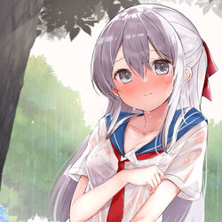 This is a pixiv picture whose title is びしょ濡れです…。.