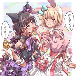 This is a pixiv picture whose title is SANRIOコラボ衣装でピューロなちさたきちゃん♡.